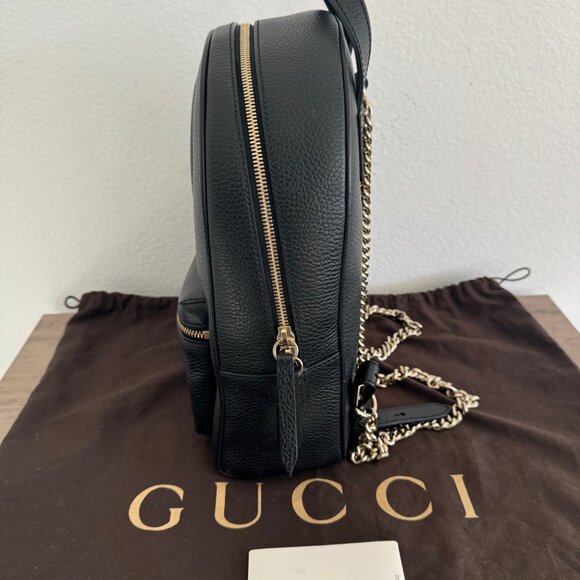 Gucci Pebbled Calfskin Soho Chain Backpack - Pristine Condition, Like New - Picture 10 of 10